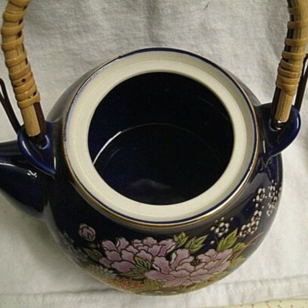 vintage Kutani Cobalt Blue Teapot - Picture 4 of 8